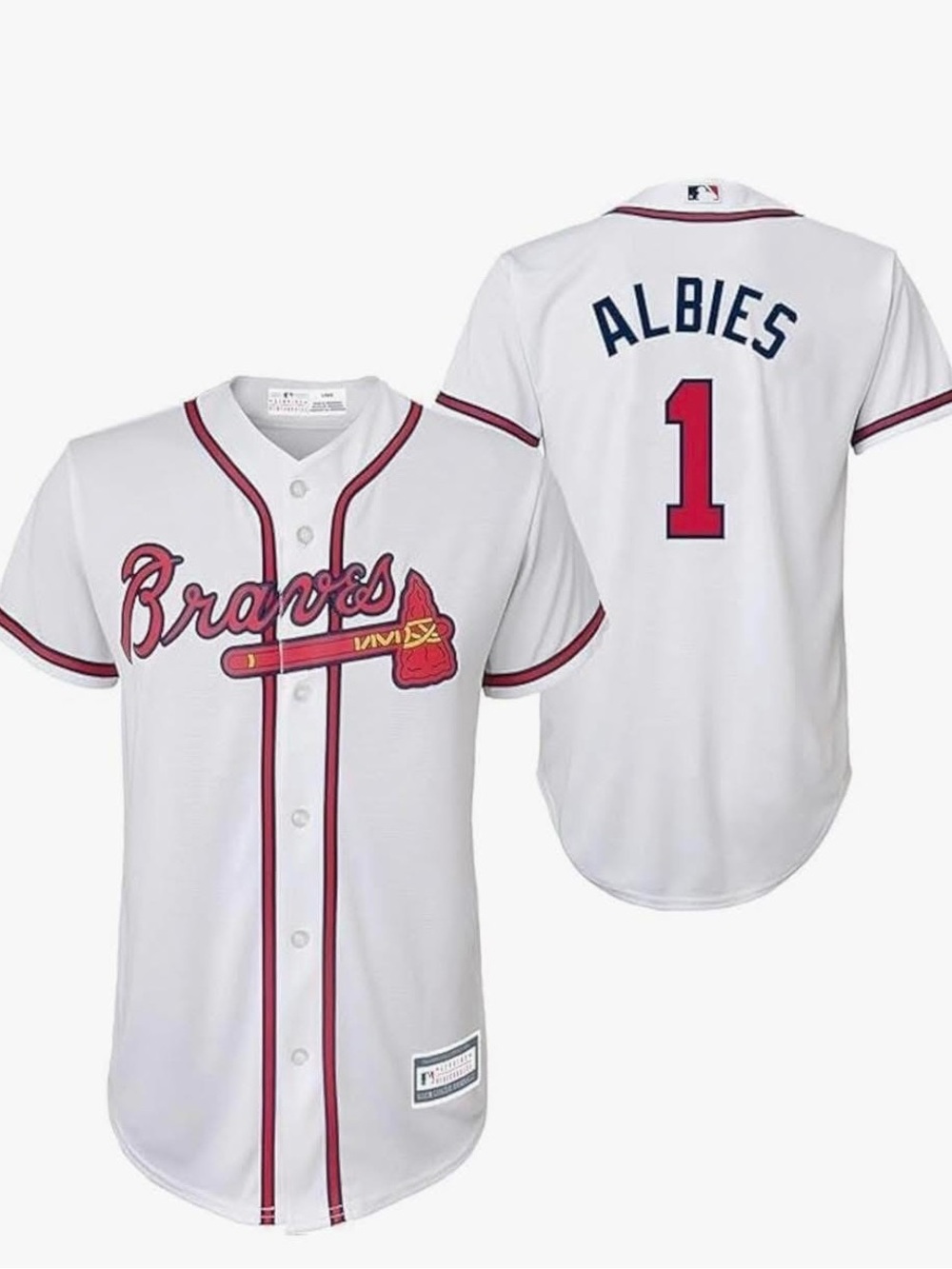 Atlanta Braves 'Albies' #1 White Baseball Jersey